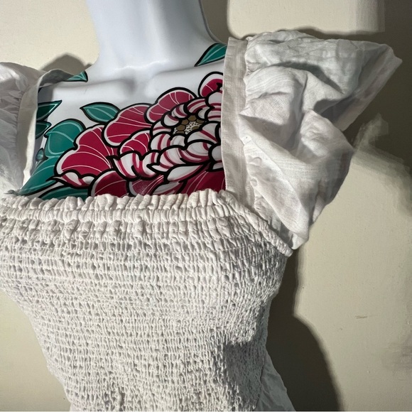 Old Navy White Sun Dress flutter Sleeve - Picture 3 of 6